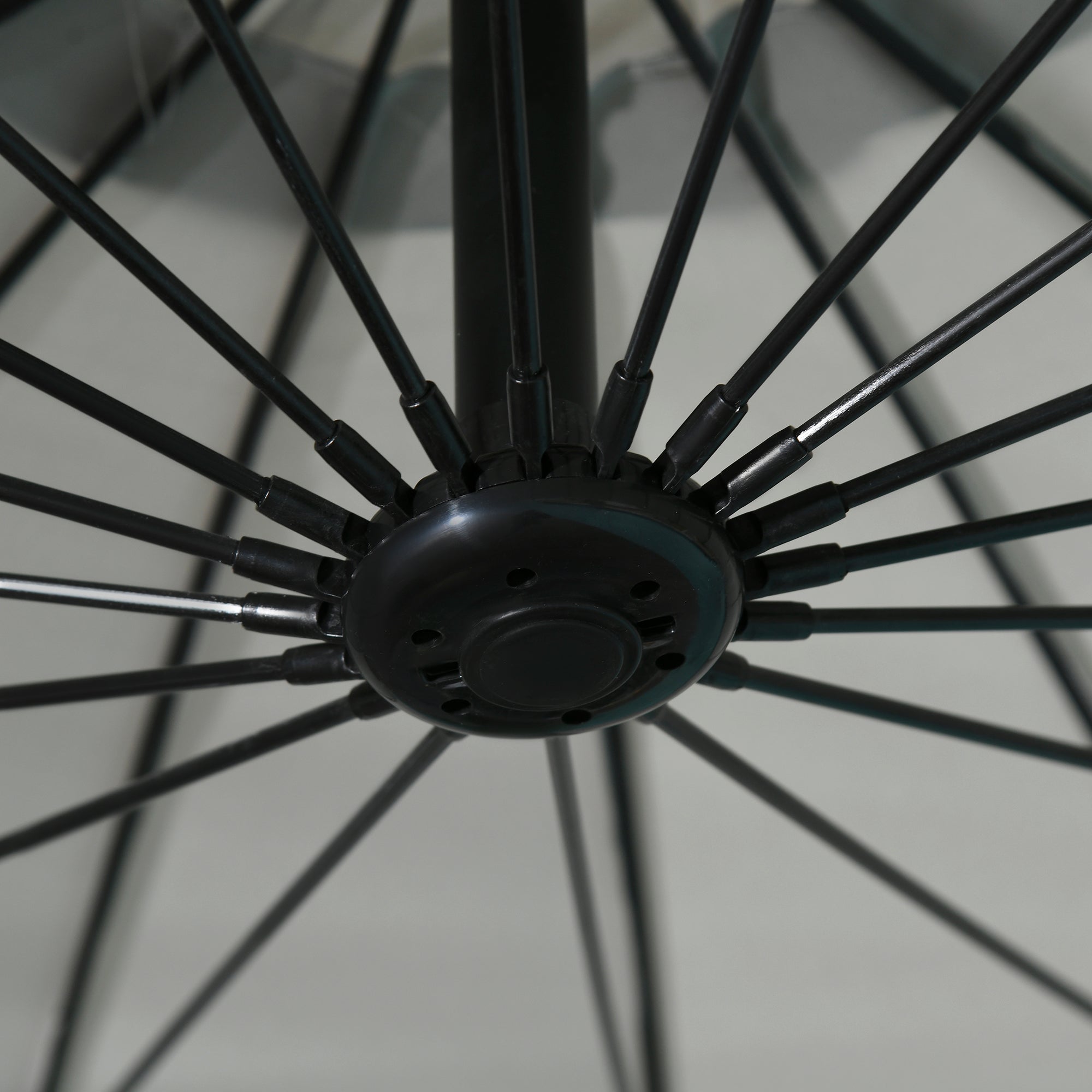 Ombrellone da Giardino Ø2,96m in Metallo e Poliestere Grigio