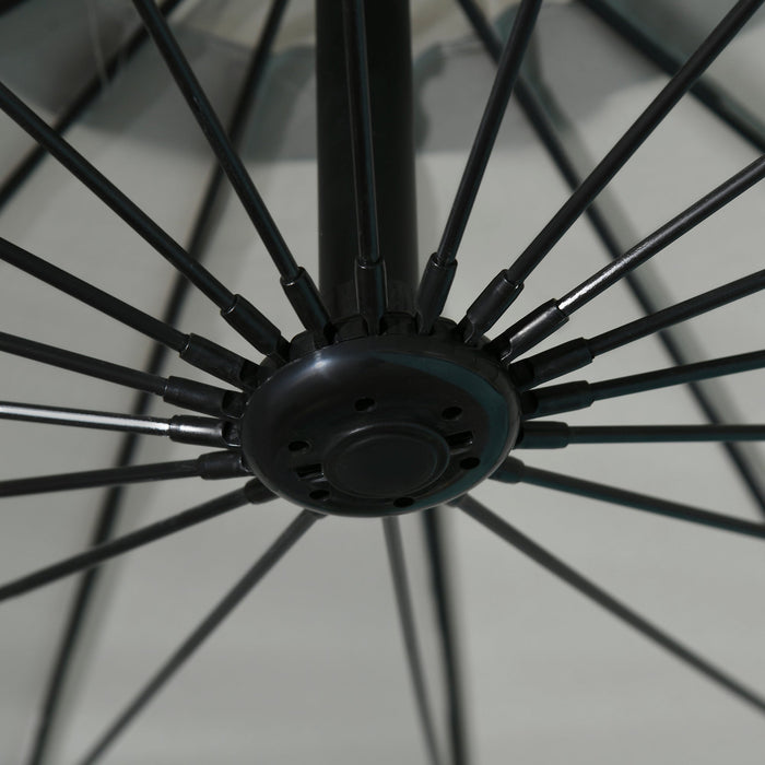 Ombrellone da Giardino Ø2,96m in Metallo e Poliestere Grigio