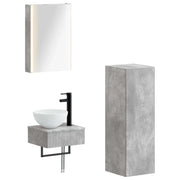 Set di Armadi da Bagno 4 pcs Grigio Cemento 43 x 11,5 x 60,5 cm 3407378