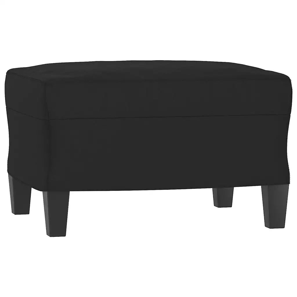 Divano Sedia-Poltrona con Poggiapiedi Nero 60 cm in Tessuto Microfibra
