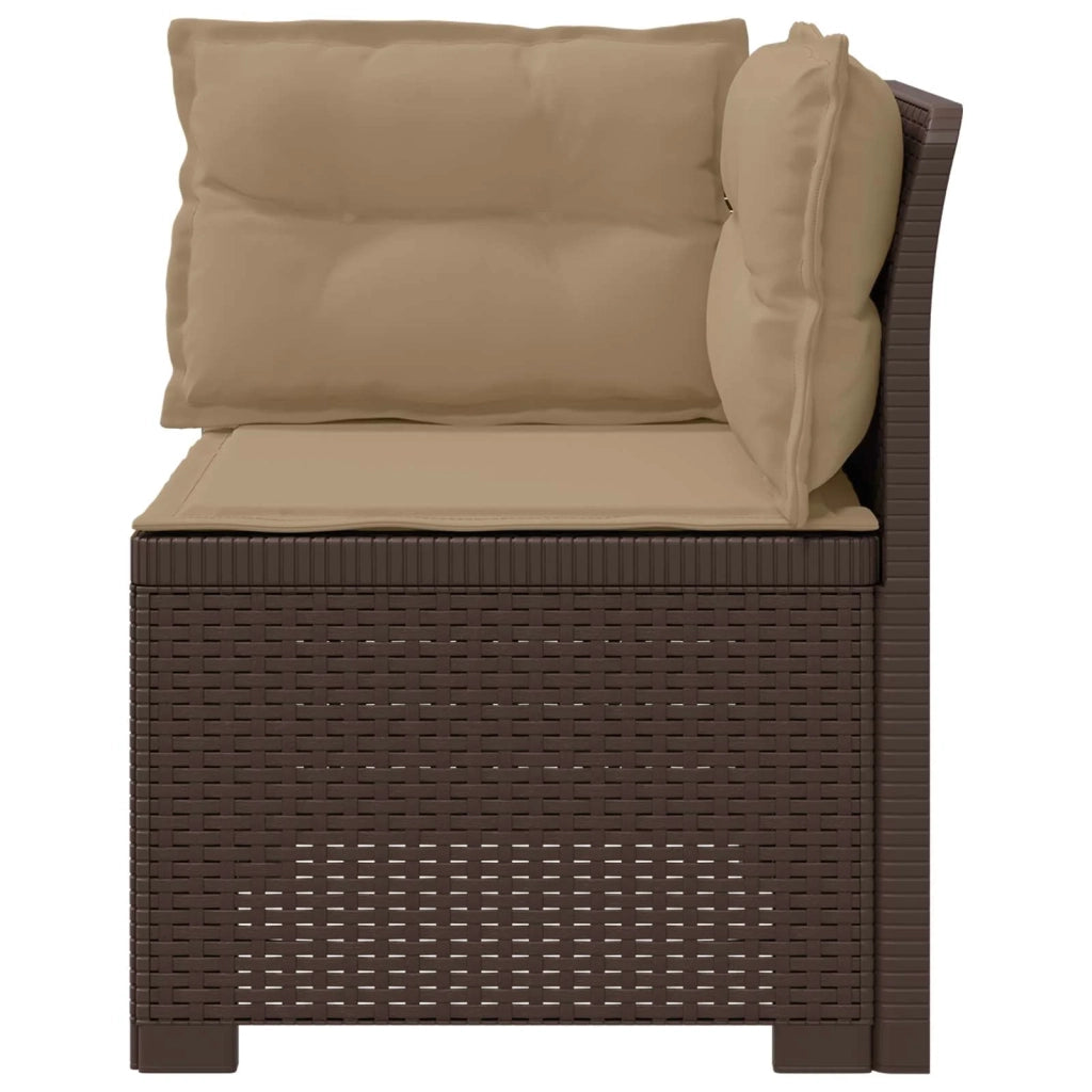 Divano da esterno-Divano da Giardino a 1 Posto con Cuscini Aspetto Rattan PP 119505