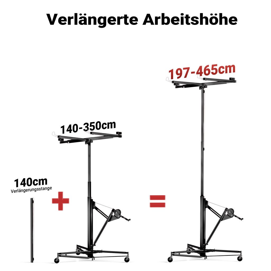 Estensione 140 cm per solleva pannelli XL Per pannelli in cartongesso Alzalastre