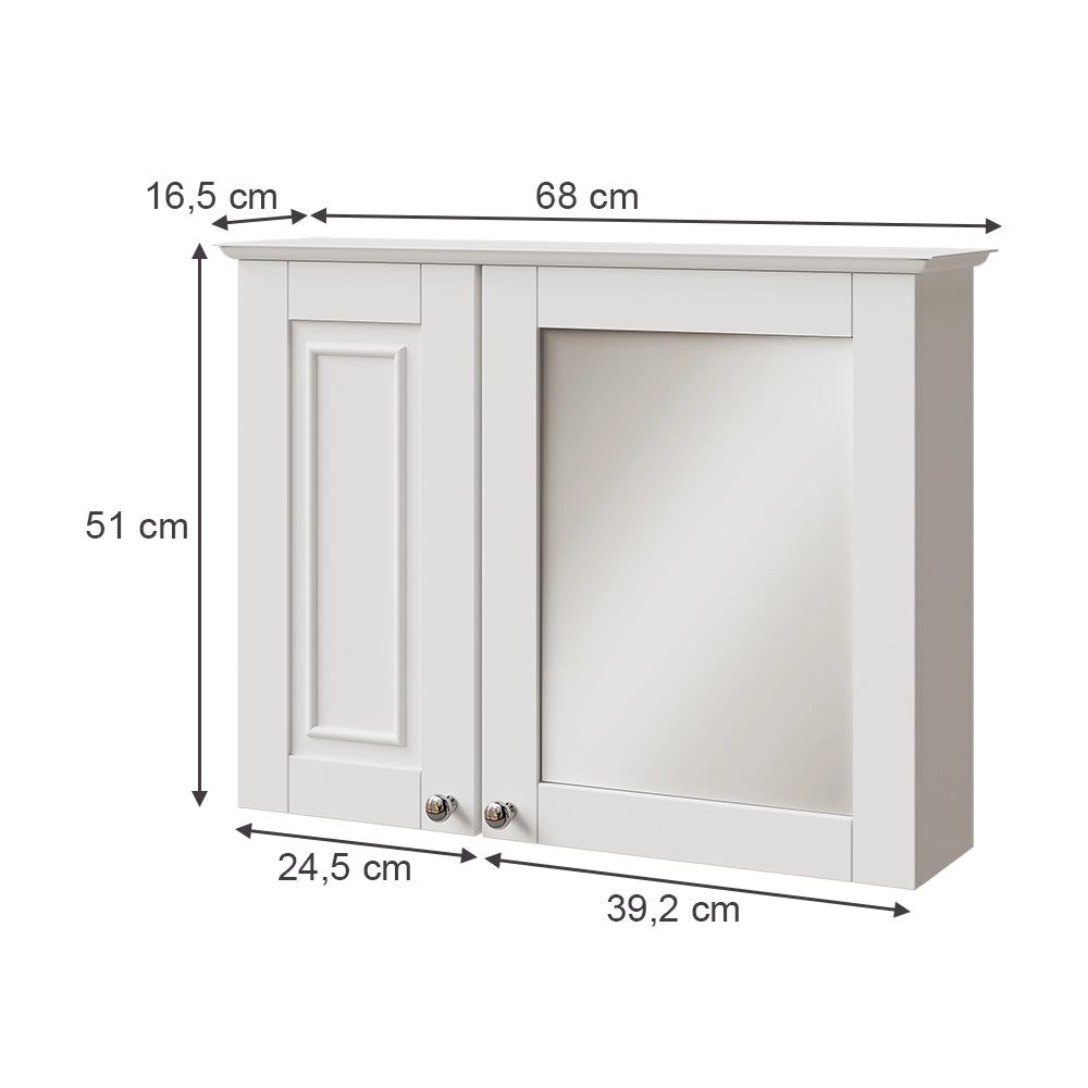 Vicco Mobile a specchio per il bagno Bianco 68 x 51 cm