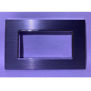 Trade Shop - Placca Luxury 3 4 6m In Metallo Argento Ossidato Compatibile Con Bticino Axolute -  -4 Fori     -