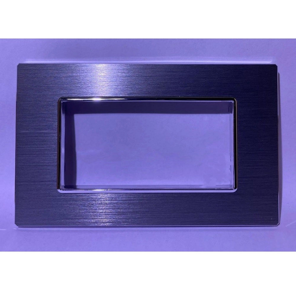Trade Shop - Placca Luxury 3 4 6m In Metallo Argento Ossidato Compatibile Con Bticino Axolute -  -4 Fori     -