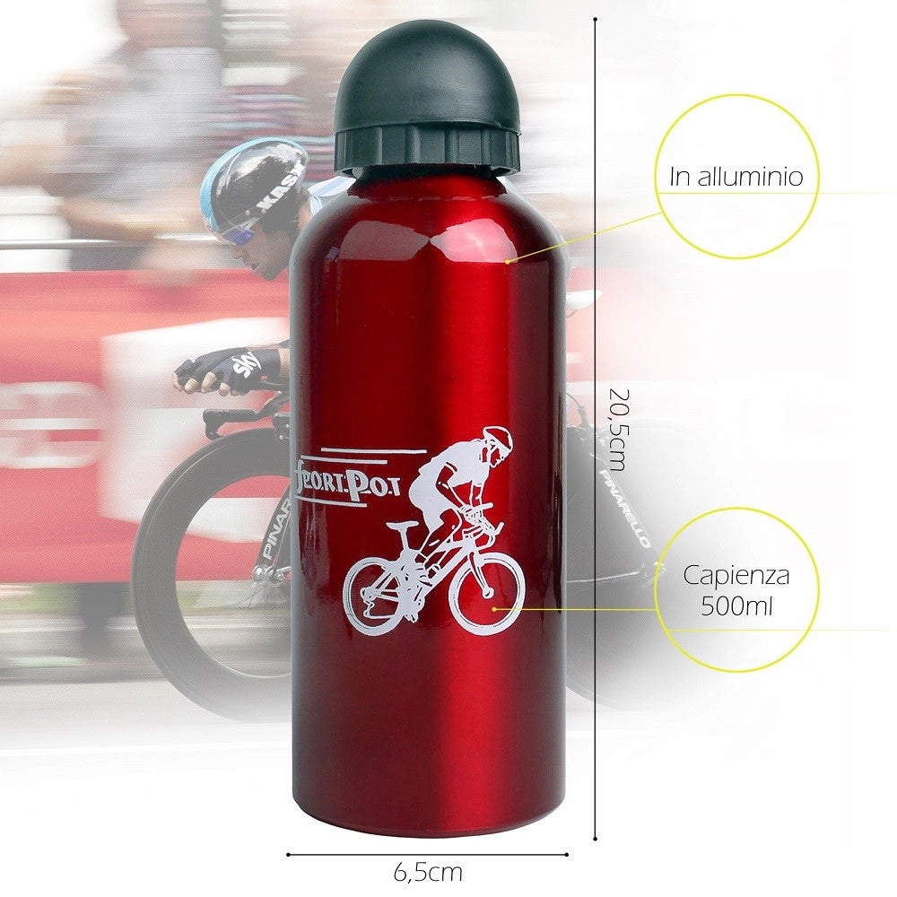 Trade Shop - Borraccia In Alluminio Con Beccuccio Retraibile Tappo Antipolvere 500 Ml Xc-2505 -