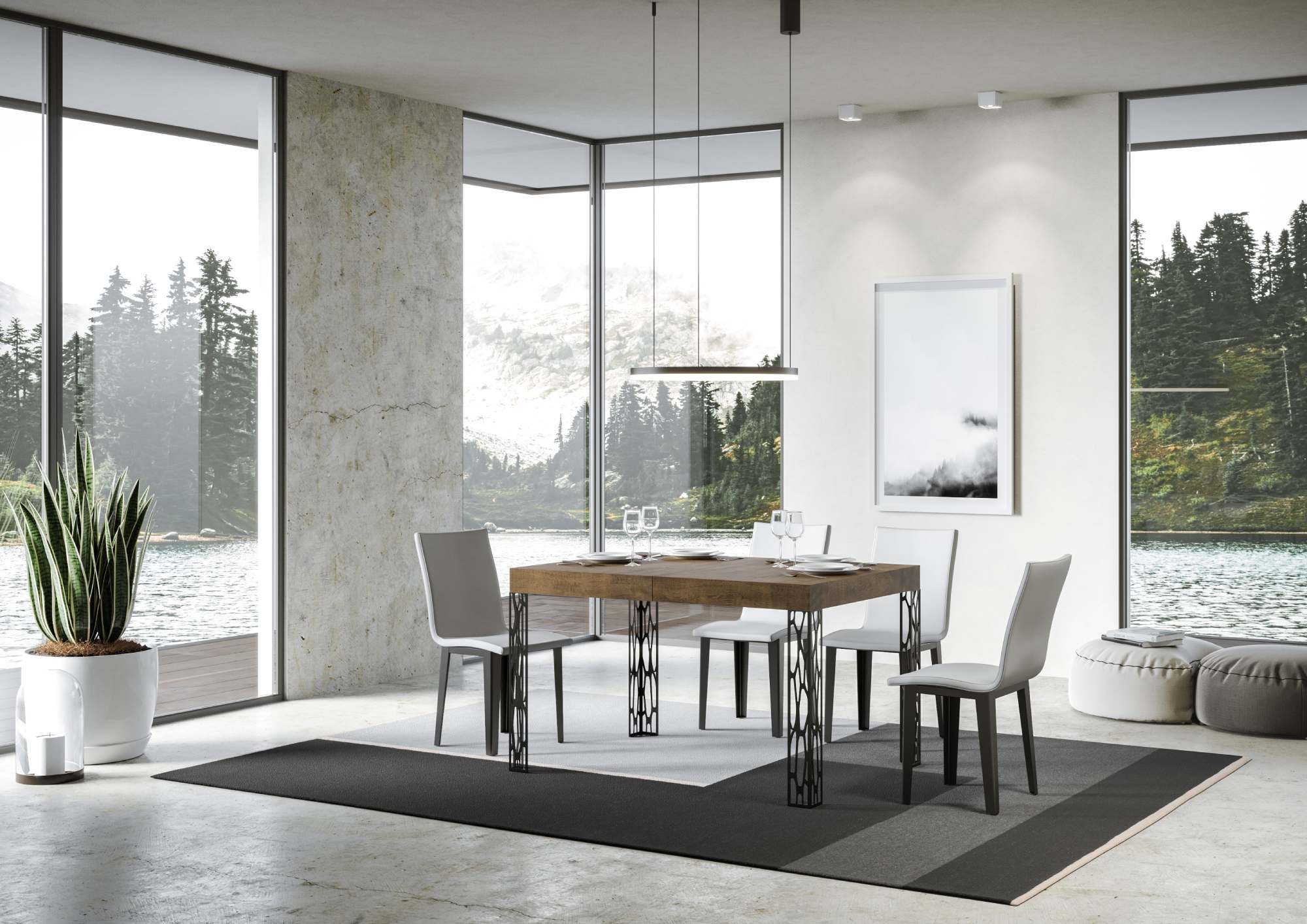 Tavolo Allungabile 130-234x90x77 cm Ghibli Allungabile piano Noce