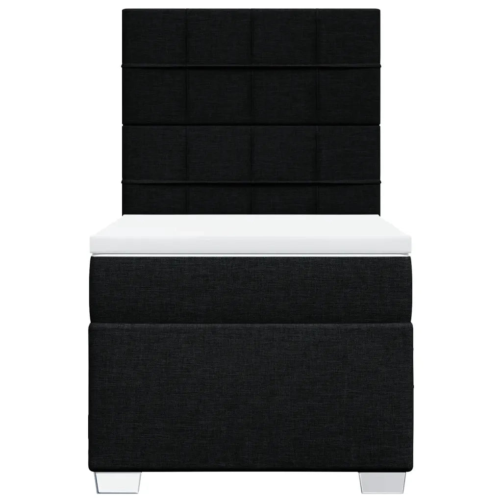 Giroletto a Molle con Materasso Nero 90x190 cm in Tessuto