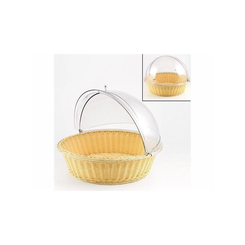 Cestino per pane rotondo professionale con cupola in paglia 53x33x10
