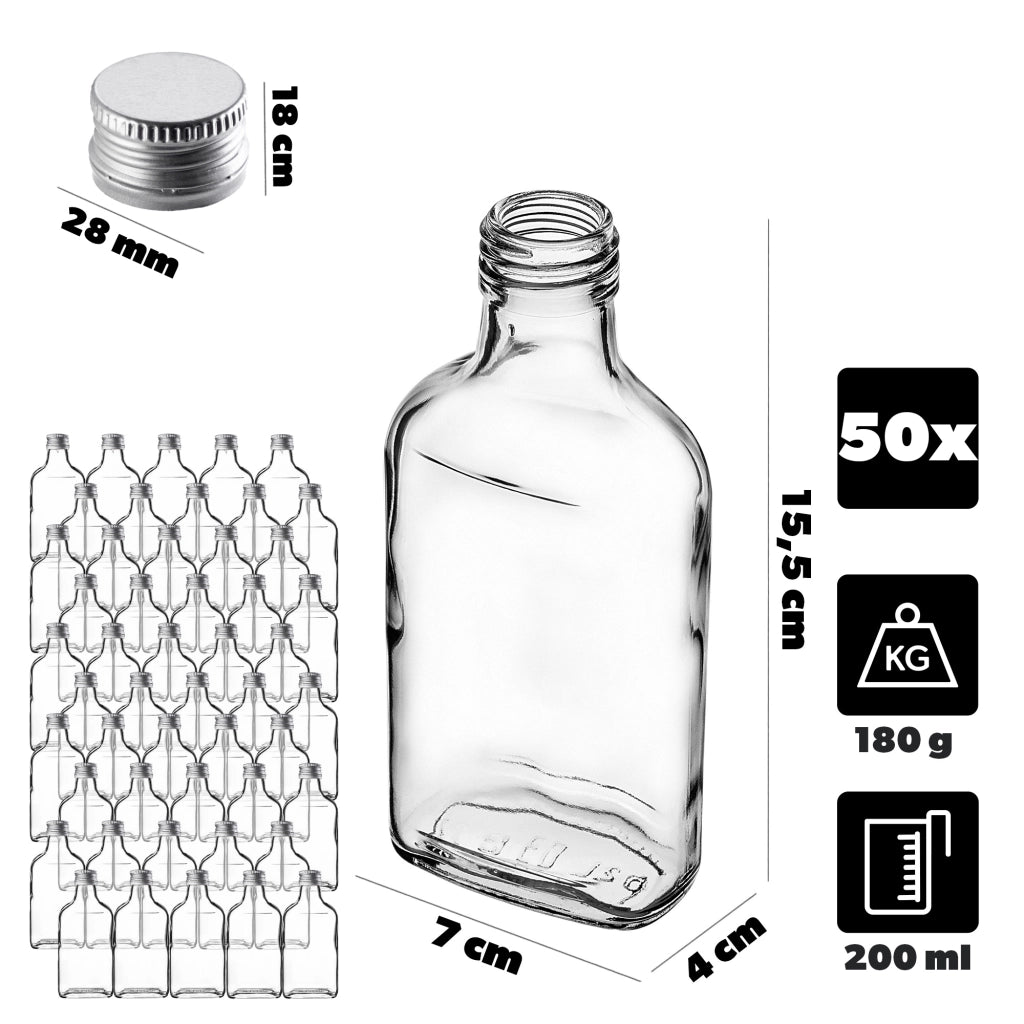 KADAX Butelka piersiówka 200ml BUT200 z zakrętką s