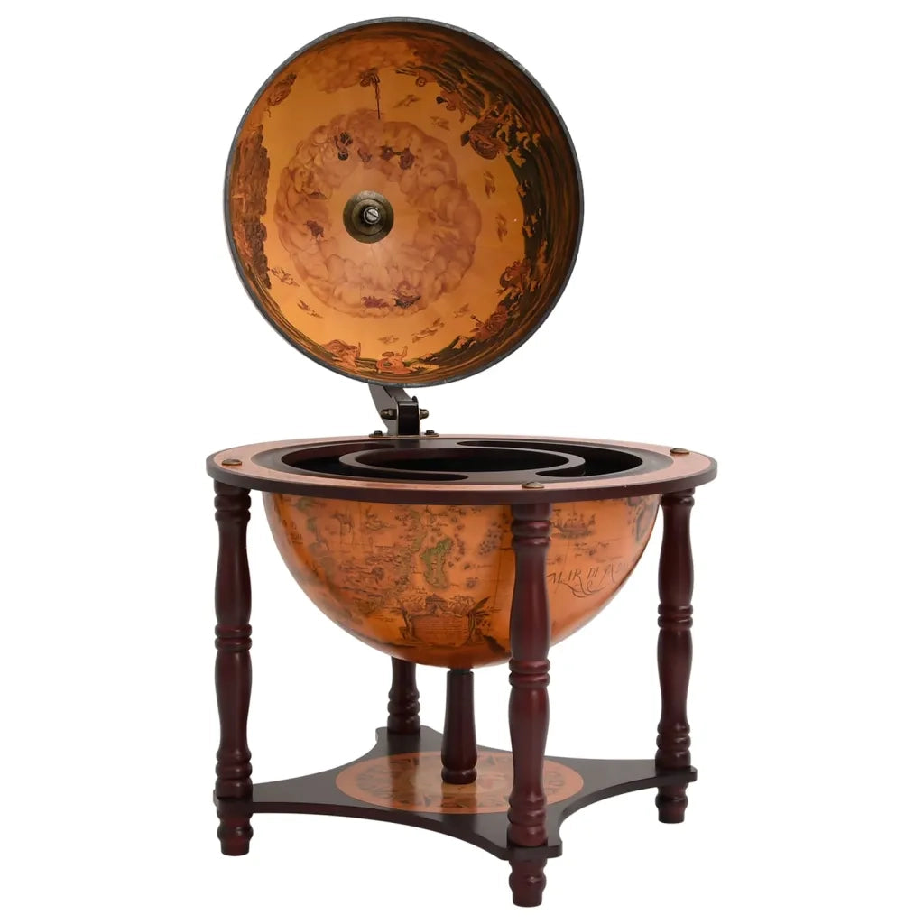Bar a Globo Portavini Marrone Legno Massello di Eucalipto 343473