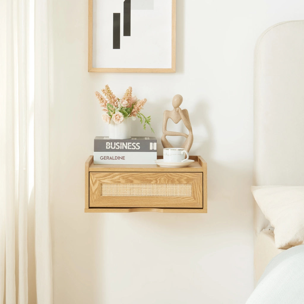 Mensola da Parete Ljuredsø con Cassetto Integrato 40 x 30 x 16,5 cm - Effetto Rovere [en.casa]