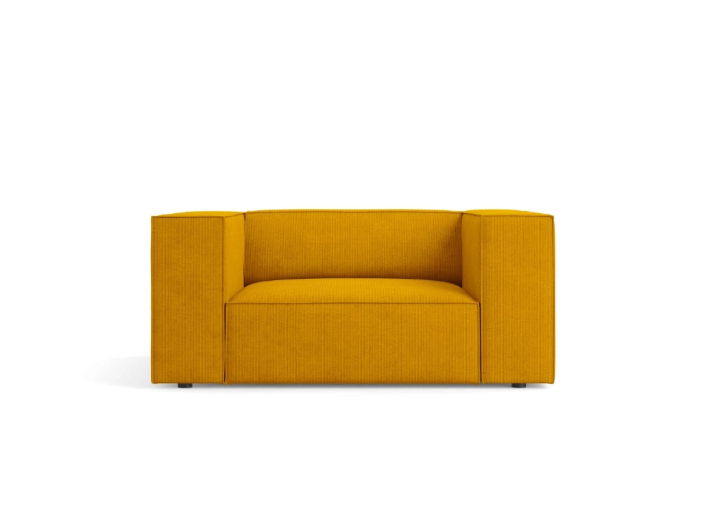 Cosmopolitan Design - Poltrona "Arendal" in ciniglia con effetto a coste senape 