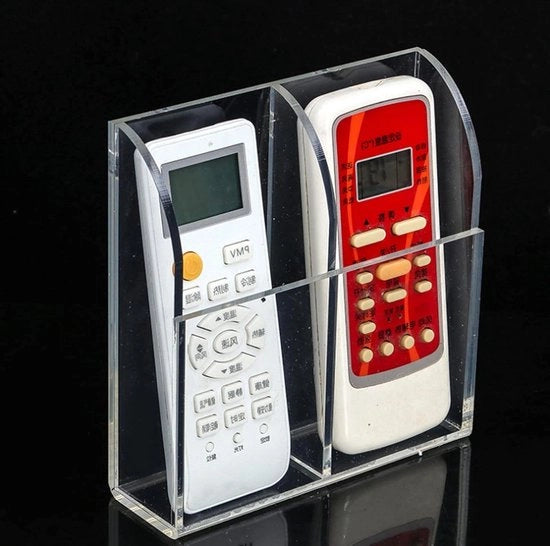 Accessori per telecomandi - Supporto per telecomando in acrilico - Installazione facile alla parete - Organizzatore per dispositivi - Standard per telecomandi trasparente - Cassetta di archiviazione per telecomandi.