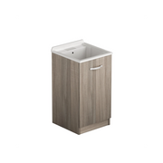 Lavatoio in legno 47x50 con anta colore olmo