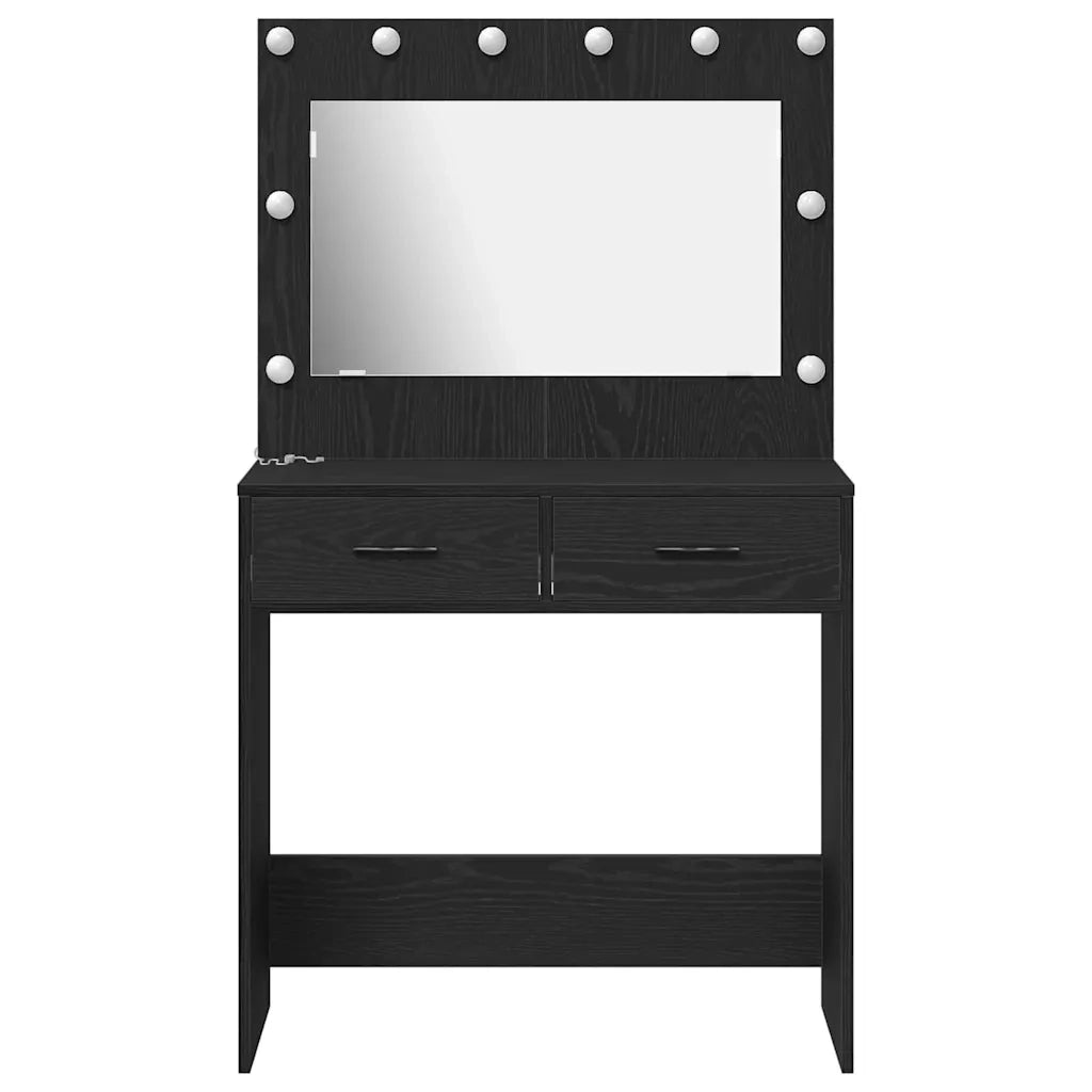Tavolo da Trucco con cassetto Rovere Nero 78,5 x 41 x 135 cm 865029