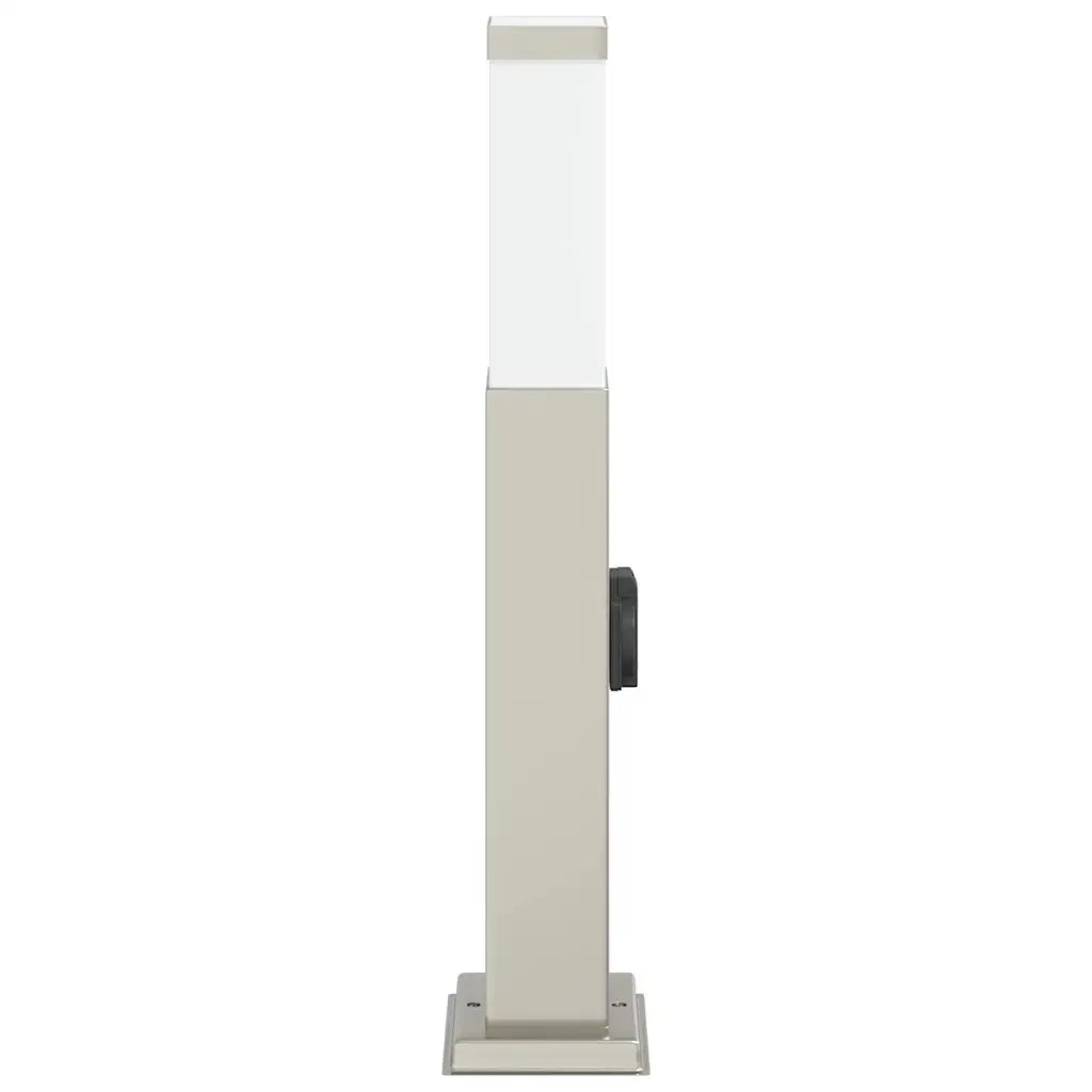 Lampada a paletto con presa elettrica 50 cm Acciaio Inox IP44 4006059