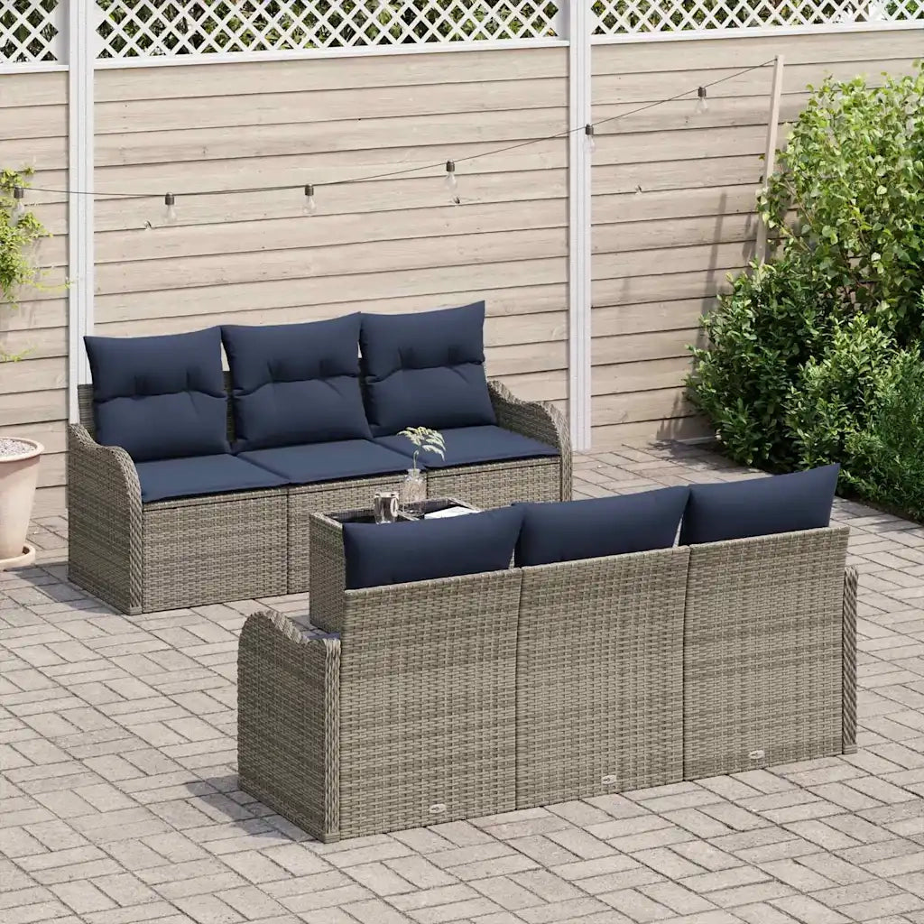Set Divano da Giardino Grigio 55 x 55 x 37 cm polyrattan 3345595