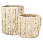 Set di 2 cestini in cotone beige alti 40/45 cm per conservare lo stile rustico boho