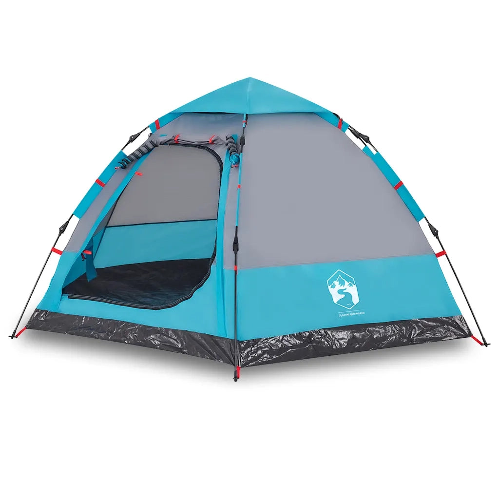 Tenda da Campeggio Cabina 4 Persone-Tenda per Escursionismo Blu a Rilascio Rapido 660328