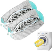 Pacco di 2 sacchetti per pulire le scarpe, 360° pulizia sacchetti per scarpe, sacchetti per scarpe in piuma riciclabili con cerniera per scarpe da tennis e da basket, 39×19cm (grigio)