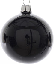 Box Da 6 Palline Di Natale Lucida Nera 6 Cm