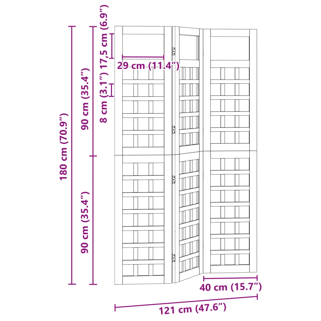 Schermo da esterno 120x180 cm Legno pino impregnato