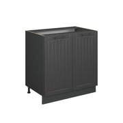Vicco Mobile lavello cucina Grigio scuro 80 cm con ripiano, PL Marmo