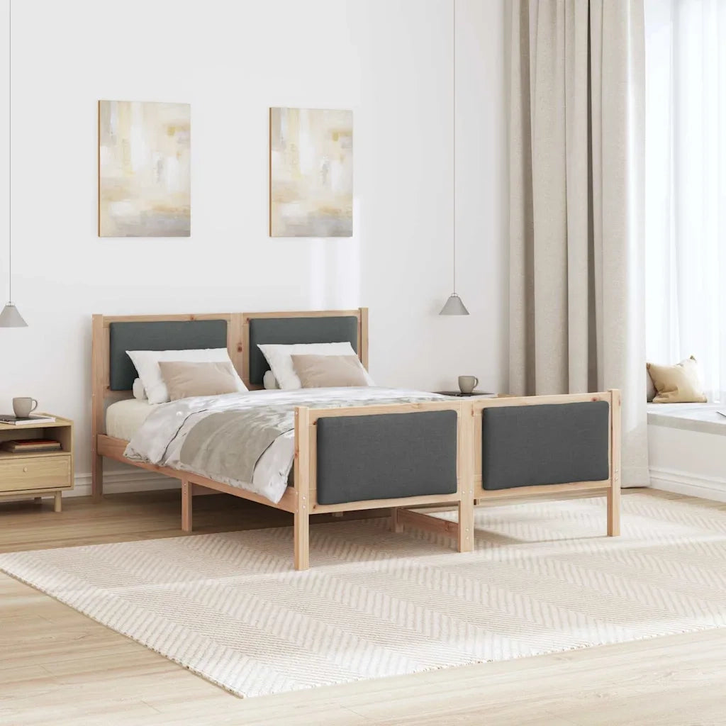 Struttura del letto Grigio scuro 135 x 190 cm Tessuto