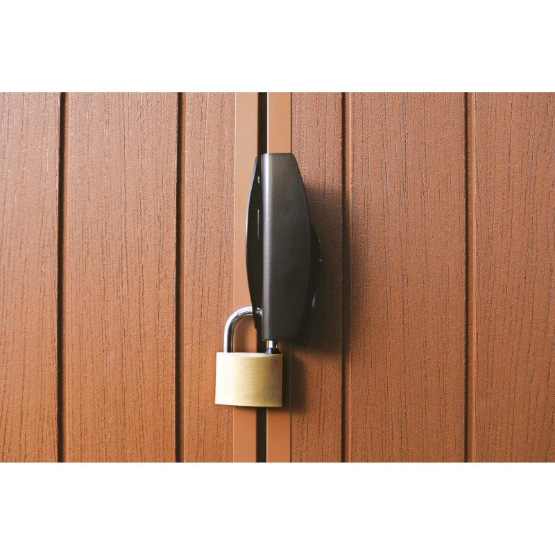 Casetta da giardino in resina EVOTECH+ effetto legno 190x183x221 cm - con pavimento rialzato e doppia porta - Marrone – Keter