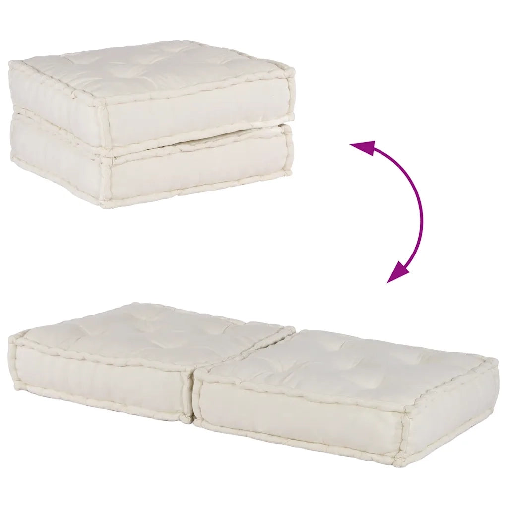 Pouf Modulare Crema 70x70x36 in Tessuto