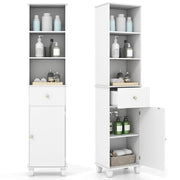 Mobile contenitore alto 40 x 30 x 172 cm con 3 ripiani aperti seduta ergonomica stile moderno MDF bianco 20_0019088
