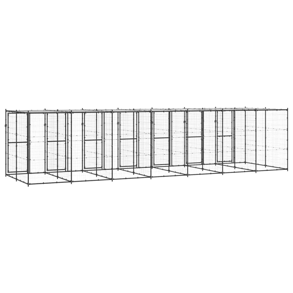 Gabbia per Cani da Esterno in Acciaio con Tetto 16,94 mÂ² cod mxl 56931