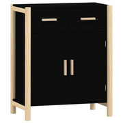 Credenza | Madia | Buffet da pranzo | Armadio da pranzo Nera 62x38x75 cm in Legno Multistrato