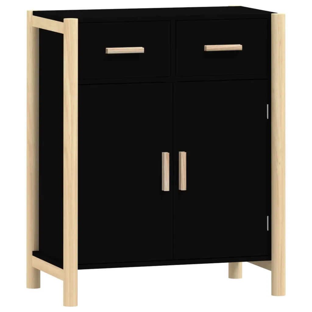 Credenza | Madia | Buffet da pranzo | Armadio da pranzo Nera 62x38x75 cm in Legno Multistrato