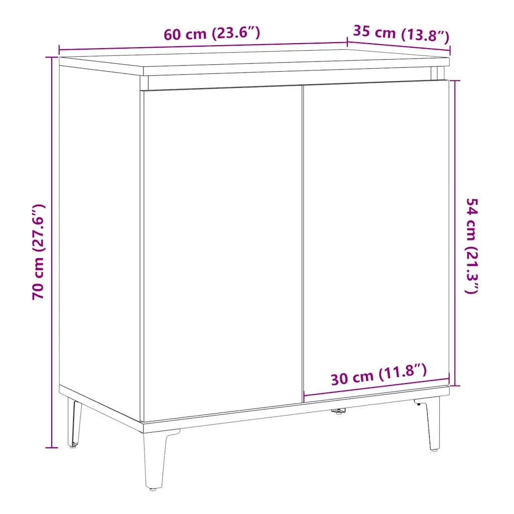 Credenza Legno Vecchio 60x35x70 cm in Legno Multistrato