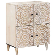 Credenza Bianco 60 x 33,5 x 75 cm Legno di mango massello 4018394
