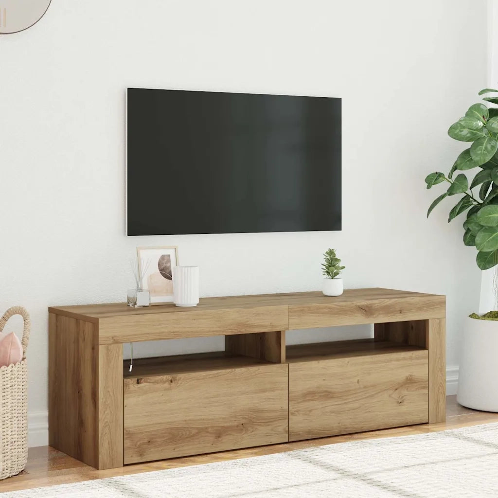 Mobile Porta TV con LED Artigianale 120x35x40 cm Multistrato