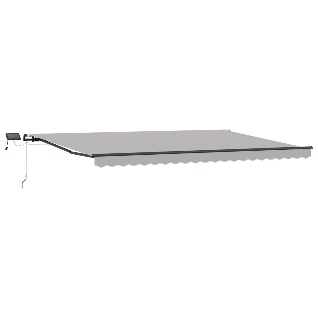 Tenda Retrattile Manuale con LED Grigio Chiaro 500x300 cm