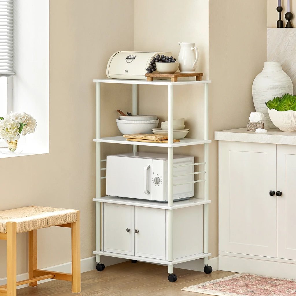 Mensole per Forno a microonde, Carrello da cucina, armadietto cucina Bianco FRG12-W