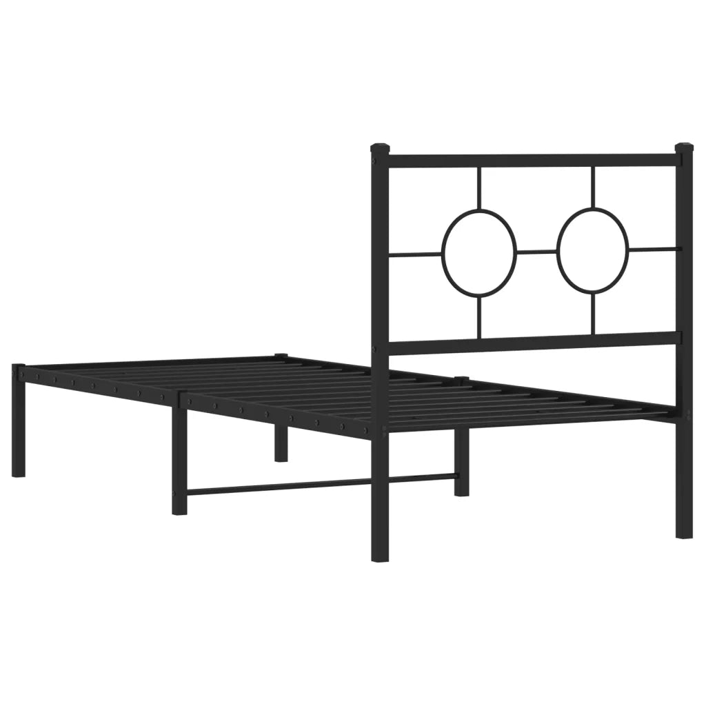 Giroletto con Testiera-Struttura Letto con testiera in Metallo Nero 80x200 cm 324443