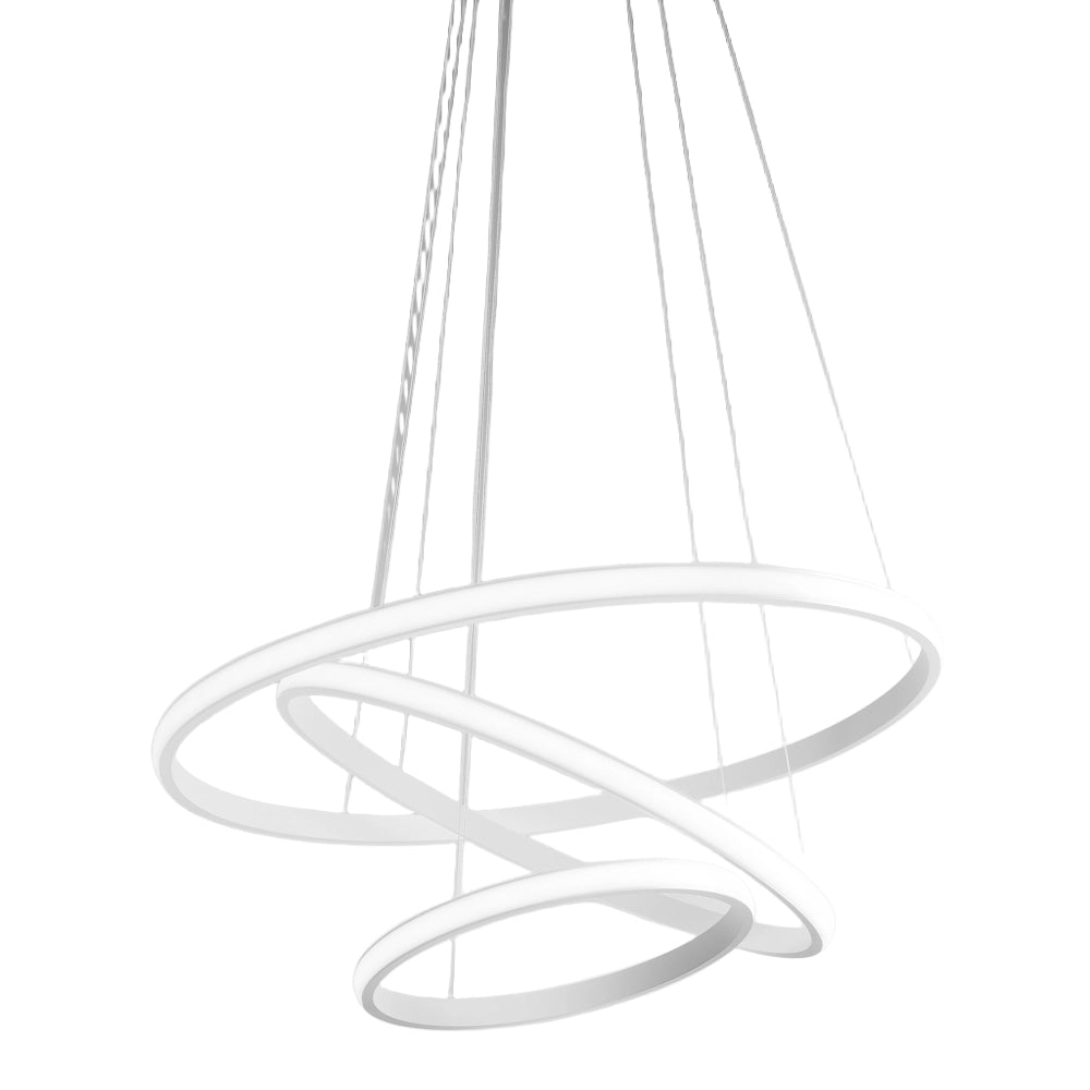 Lampada a sospensione IOLE S/3 - 70W 3800lm 3000K dimmerabile - Alluminio satinato bianco e silicone bianco opale - Gealuce