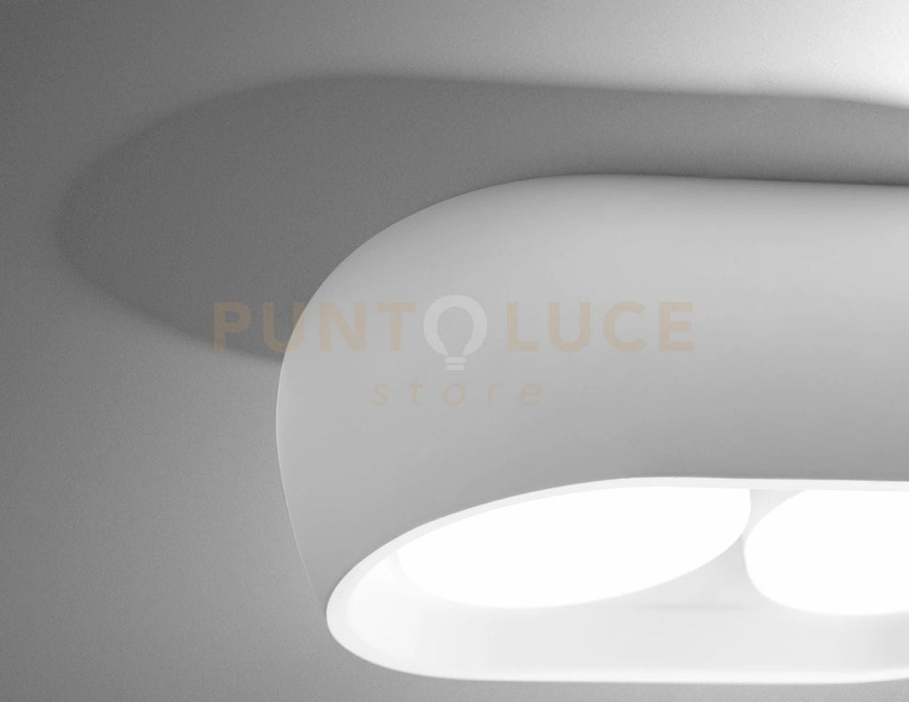 MYSIA lampada da Soffitto 2 Luci Bianca in gesso attacco GX53 20x10cm