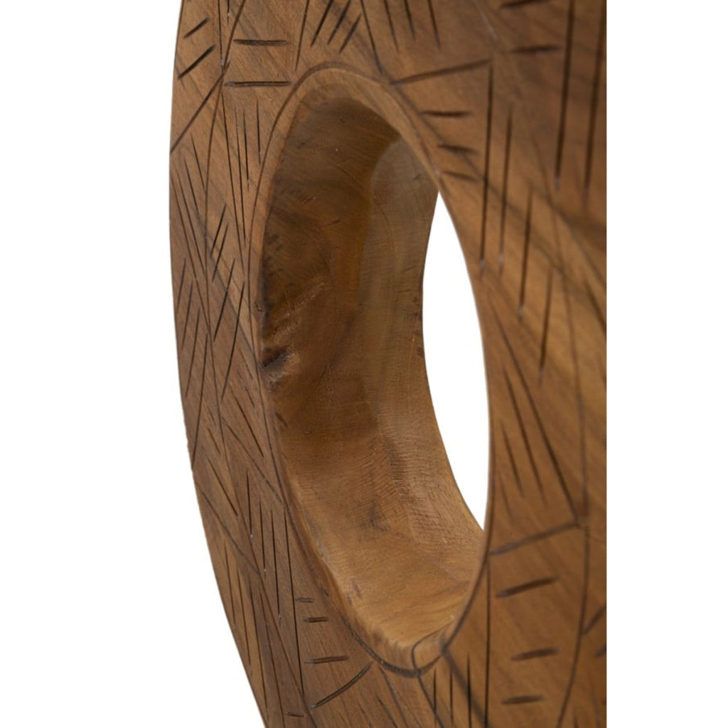 Scultura Cerchi 36, Marrone, Legno, 35x10x58 cm