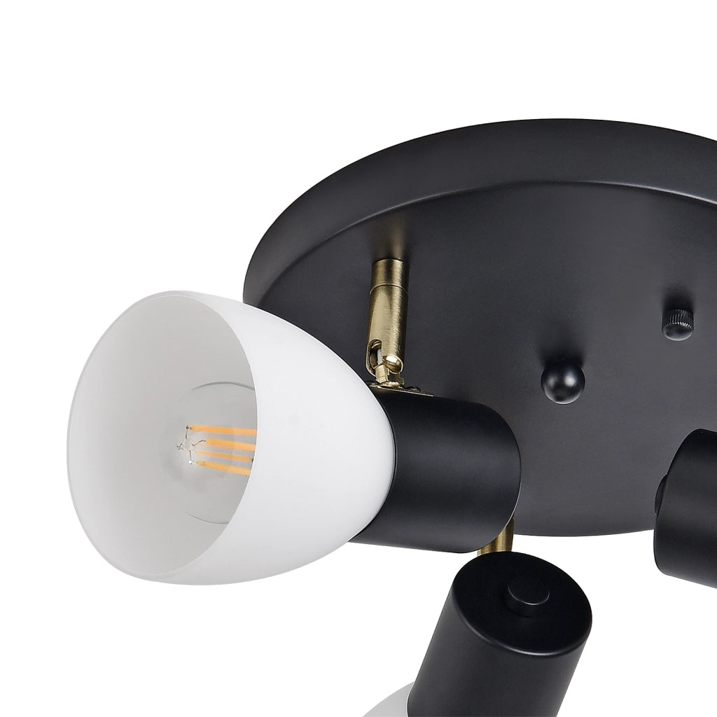 Lampadario Abbey con 3 Paralumi Orientabili in Vetro Bianco lux.pro