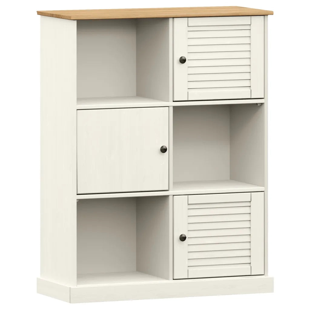 Libreria VIGO 90x35x114,5 cm in Legno Massello di Pino Biancocod mxl 129594