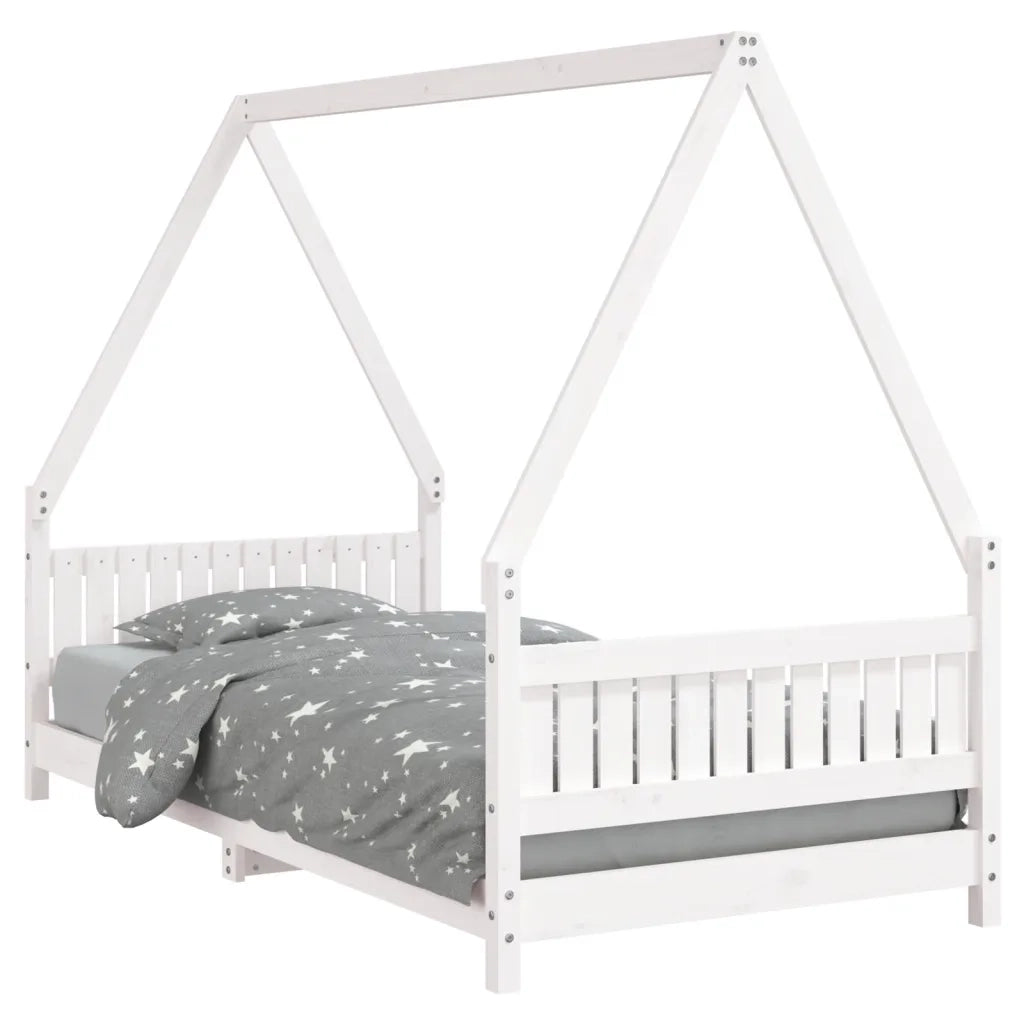 Giroletto per Bambini | Letto Infantile | Lettino Bianco 90x190cm in Legno Massello di Pino
