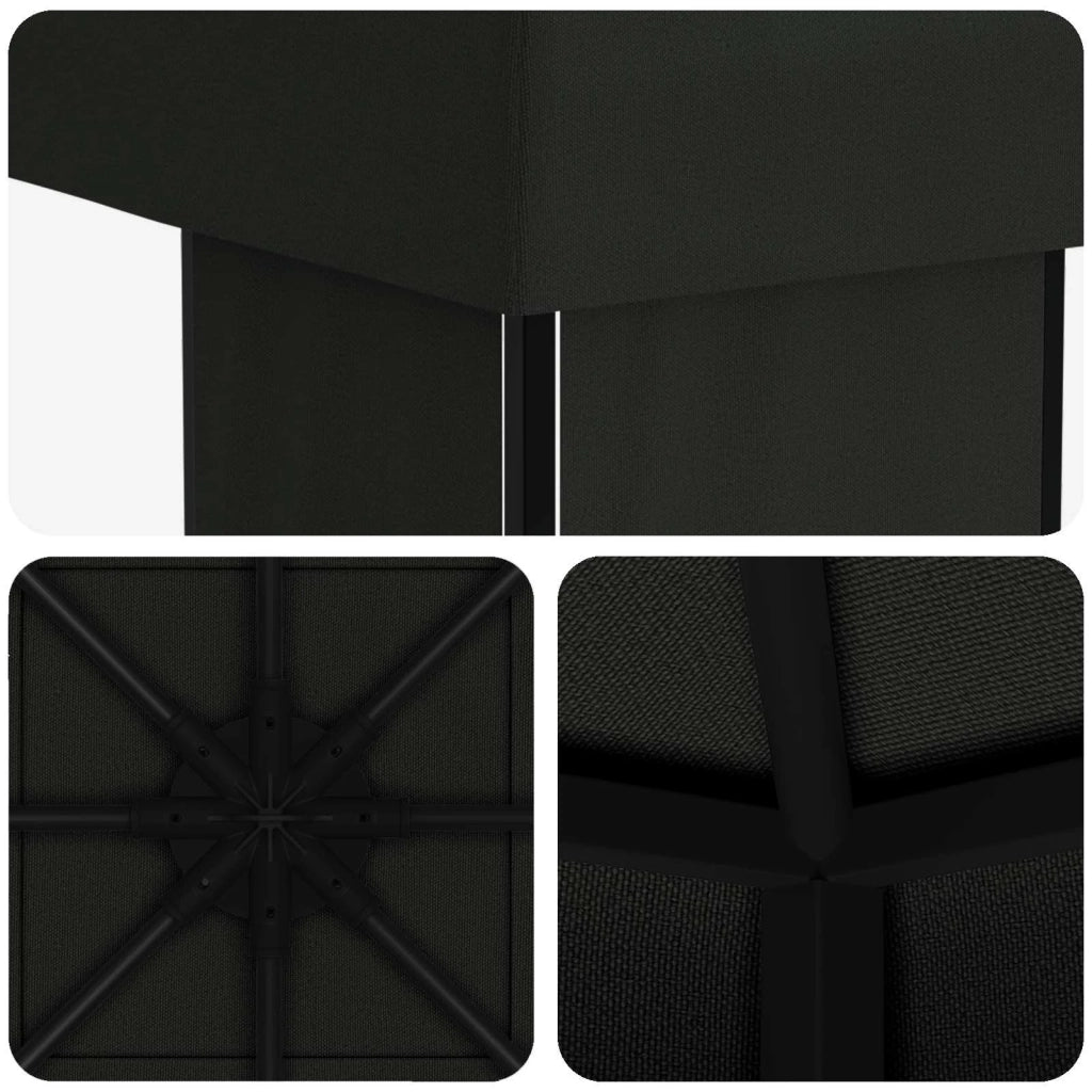 Gazebo 4 × 3 m Nero Poliestere e Acciaio 190 900382