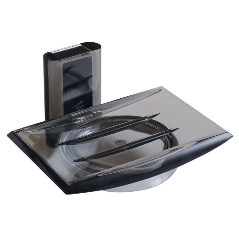 Portasapone da parete bagno muro in abs grigio eliplast