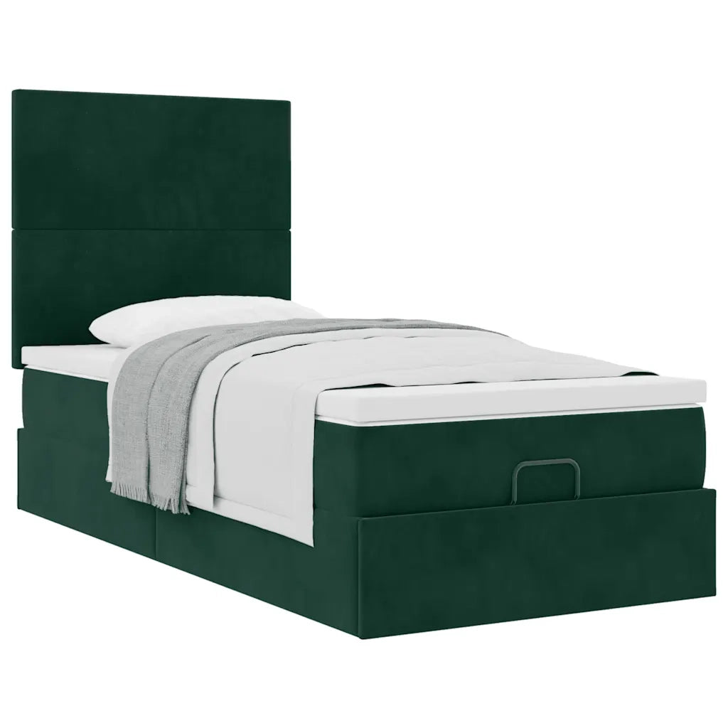 Struttura Letto Pouf con Materassi 90x200 cm in Velluto 3313376